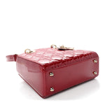 Patent Cannage Small Lady Dior Cherry Red