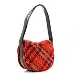 Tweed Check Medium Rocking Horse Crossbody Red Black