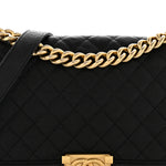 Caviar Quilted Medium Boy Flap Black