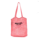 Yarn Raffia Effect Crochet Logo Embroidered Tote Bag Petalo