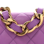 Lambskin Quilted Small CC Funky Town Flap Purple