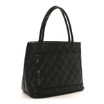 Caviar Quilted Medallion Tote Black