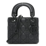 Ultra Matte Calfskin Cannage Mini Lady Dior Black
