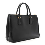 Saffiano Medium Galleria Double Zip Tote Black