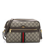 GG Supreme Monogram Web Small Ophidia Shoulder Bag Brown
