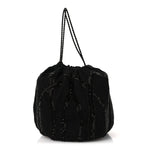 Chiffron Beaded Pochon Souple Bag Black