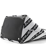 Knit Jacquard Diagonal Logo Roxy Tote White Black