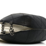 Aged Calfskin Quilted Small Gabrielle Bucket White Black