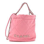 Shiny Calfskin Quilted Mini Chanel 22 Pink