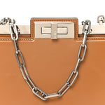 Patent Peekaboo Cut Caramello