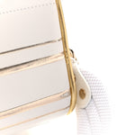 Calfskin Padded Macrocannage Medium Dior Vibe Zip Bowling Bag White Gold