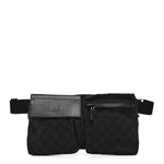 GG Monogram Double Pocket Belt Bag Black
