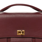 Smooth Calfskin Small Bel Air Clutch On Strap Dark Burgundy