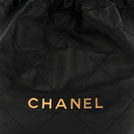 Shiny Calfskin Quilted Small Chanel 22 Black