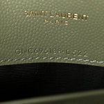 Grain De Poudre Matelasse Chevron Monogram Envelope Chain Wallet Light Sage