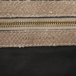 Snakeskin Embossed Calfskin Quilted Studded Beige