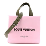 Calfskin Mini Shopper Tote Khaki Green Pink