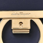 Calfskin Gancini Lock Flap Crossbody Navy
