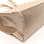 Metallic Vegan Leather Medium Shopping Bag Gold