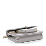 Caviar Quilted Mini Business Affinity Flap Grey