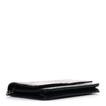 Lambskin Camellia Embossed Wallet on Chain WOC Black
