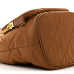 Re-Nylon Saffiano Stitched Re-Edition 1995 Chaine Drawstring Bucket Bag Brandy