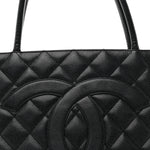 Caviar Quilted Medallion Tote Black