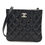 Lambskin Quilted Crossbody Bag Black