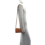 Lambskin Quilted Chanel 19 Wallet On Chain WOC Brown
