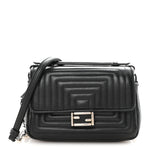 Shiny Nappa Trapuntata Micro Double Baguette Black