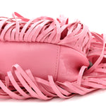 Agneau Arena Le Cagole Fringe Shoulder Bag XS Sweet Pink