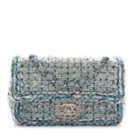 Tweed Braid Mini Flap Blue White Navy