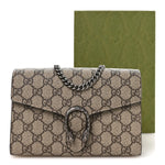 GG Supreme Monogram Mini Dionysus Chain Wallet Beige Taupe