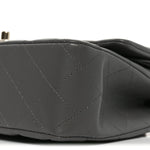 Lambskin Quilted Medium Double Flap Grey