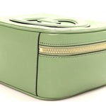 Sakai Be Green Calfskin Diagonal Stitched Small Blondie Shoulder Bag Light Green
