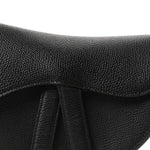 Grained Calfskin Mini Saddle Bag Black
