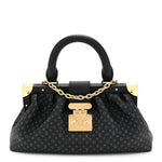 Calfskin Nanogram Embossed Clutch Black