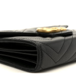 Calfskin Matelasse GG Marmont Chain Wallet Black