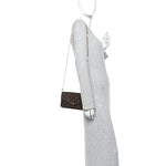 Monogram Pochette Felicie Chain Wallet Fuchsia