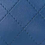 Calfskin Stitched Enamel CC Camera Case Bag Blue