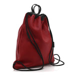 Calfskin Coco Capitan Logo Drawstring Backpack Hibiscus Red