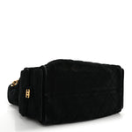 Suede Quilted Medium Chanel 25 Handbag Black