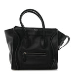 Drummed Calfskin Micro Luggage Black