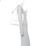 Shiny Calfskin Quilted Small Chanel  White