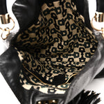 Calfskin Medium Indy Top Handle Hobo Black