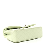 Caviar Quilted Small Double Flap Light Green