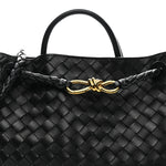 Nappa Intrecciato Medium Andiamo Shoulder Bag Black