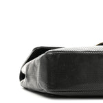 Lambskin Perforated Medium Single Flap Bag Black White