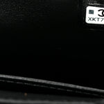 Shiny Aged Calfskin Quilted Mini Nano Kelly Shopper Black