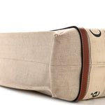 Cotton Calfskin Medium Woody Ribbon Tote White Brown